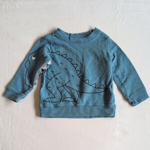 carter's dinosaur cotton french terry crew neck sweatshirt blue 12 months baby